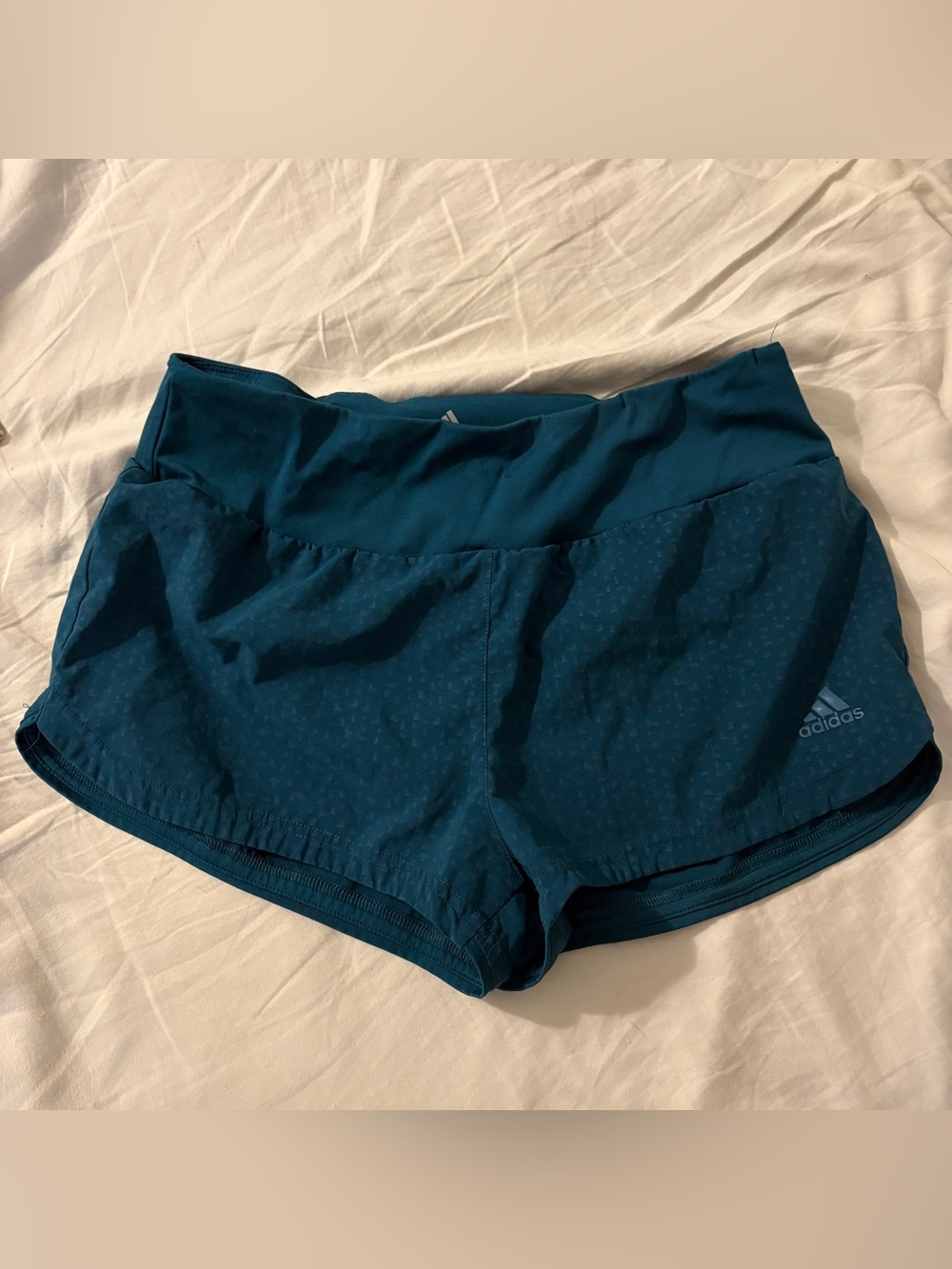 adidas Energy Running Climalite Deep Teal Athletic Workout Shorts Size Small